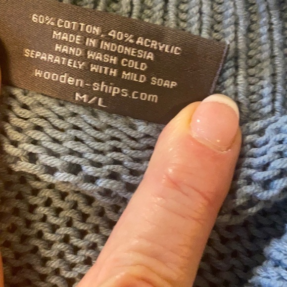 Wooden Ships Knit Tie Front Light Blue Cardigan - Picture 9 of 11